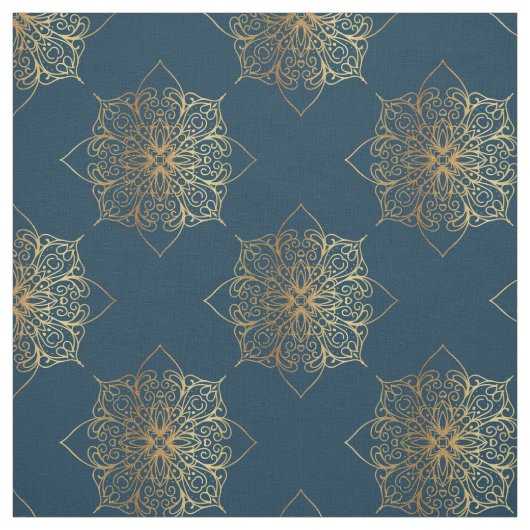 Gold Mandala Damask Muster Stoff (Muster)