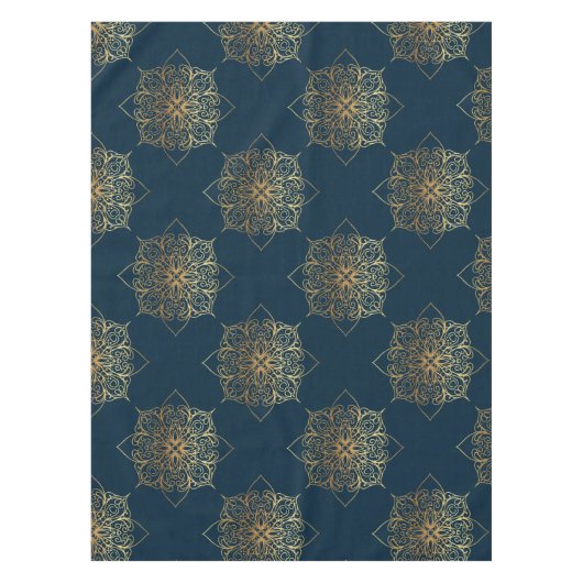 Gold Mandala Damask Muster Tischdecke (Vorderseite)