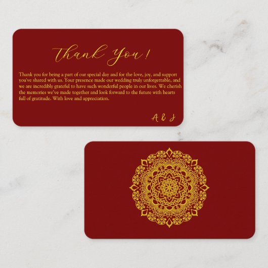 gold mandala danke Karte (Vorne/Hinten)