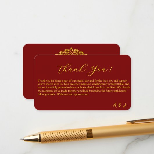 gold mandala danke Karte (Vorderseite/Rückseite Beispiel)