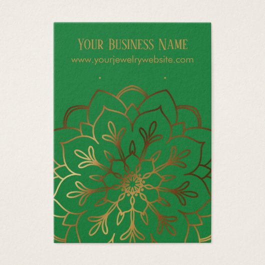 Gold Mandala & Deep Green Earring Holder Display (Vorderseite)