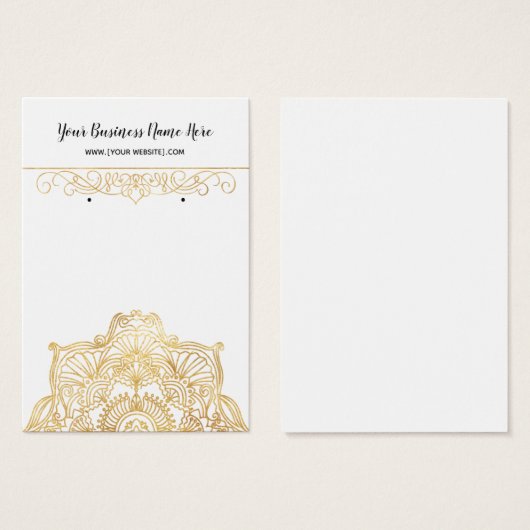 Gold Mandala Earring Display Cards (Vorne & Hinten)
