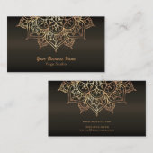 Gold Mandala Earthy Brown Bronze Modern Yoga Visitenkarte (Vorne/Hinten)