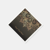 Gold Mandala Earthy Brown Bronze Modernes Party Serviette (Ecke)