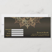 Gold Mandala Earthy Brown Modern Gift Certificate (Rückseite)