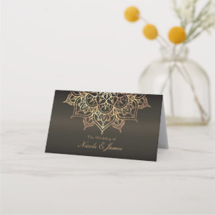 Gold Mandala Erdig Braun Bronze Moderne Tisch Sitz Platzkarte