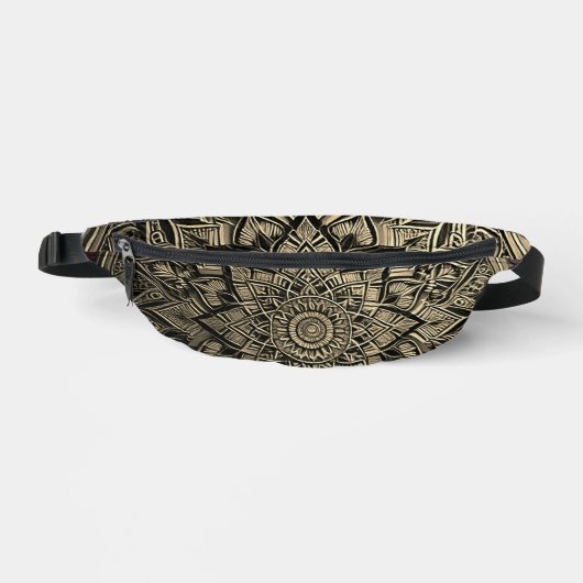 Gold Mandala Fanny Pack Bauchtasche (Vorderseite)