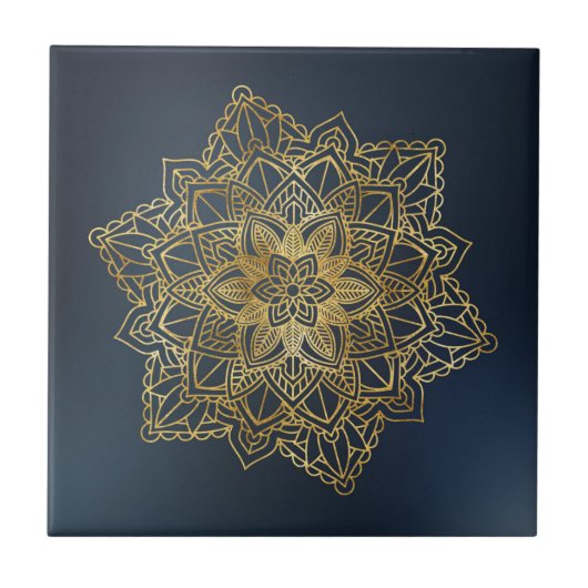 Gold Mandala Fliese (Vorderseite)