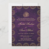 Gold Mandala Frame Lila islamische Hochzeit Einladung (Vorderseite)
