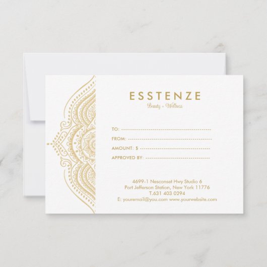 Gold Mandala Geschenkgutachten Design (Rückseite)