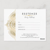 Gold Mandala Geschenkgutachten Design Postkarte (Rückseite)