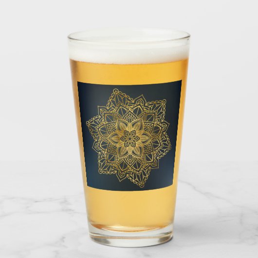 Gold Mandala Glas (Vorne (Gefüllt))