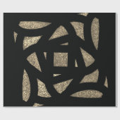 Gold Mandala Glitzert Geschenkpapier (Flach)