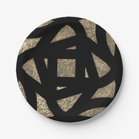 Gold Mandala Glitzert Pappteller (Vorderseite)