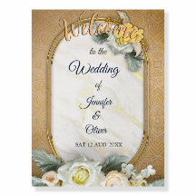 Gold Mandala Hintergrund mit White Roses