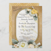 Gold Mandala Hintergrund mit White Roses Einladung (Vorne/Hinten)