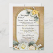 Gold Mandala Hintergrund mit White Roses Einladung (Vorderseite)