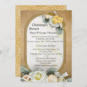 Gold Mandala Hintergrund mit White Roses Einladung (Vorne/Hinten)