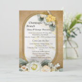 Gold Mandala Hintergrund mit White Roses Einladung (Stehend Vorderseite)