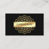 Gold Mandala im Schwarzen Hintergrund Visitenkarte (Vorderseite)