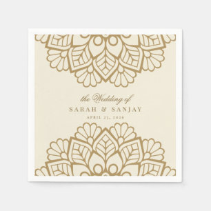 Gold Mandala Indian Wedding oder Sangeet Serviette