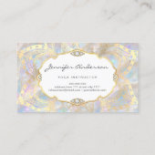 Gold Mandala Iridescent Holographic Opal Unique Visitenkarte (Rückseite)