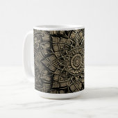 Gold Mandala Kaffeetasse (Vorderseite Links)