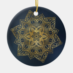 Gold Mandala Keramik Ornament
