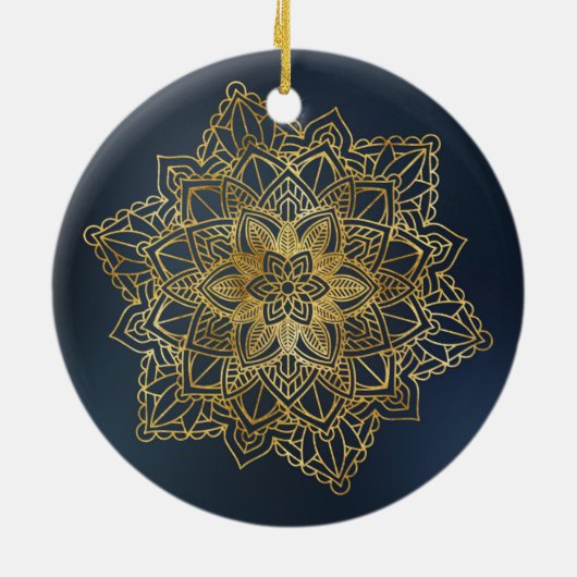 Gold Mandala Keramik Ornament (Hinten)