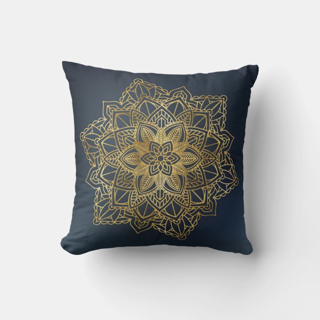 Gold Mandala Kissen (Vorderseite)
