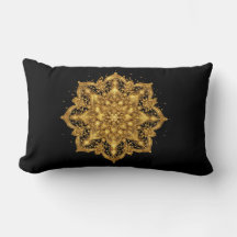 Gold-Mandala-Kissen Luxus-Dekoratives Wurfkissen