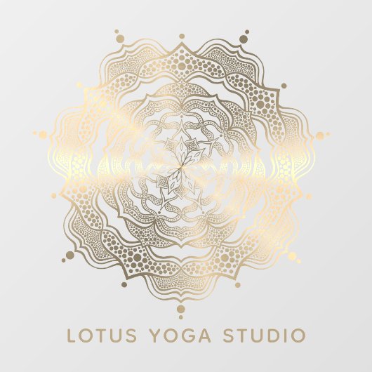 Gold Mandala Klasse Luxus Chic Reiki Yoga Studio Fensteraufkleber (Blatt)