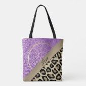 Gold Mandala Leopard Print Tasche (Rückseite)