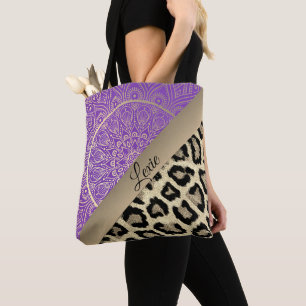 Gold Mandala Leopard Print Tasche