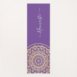 Gold Mandala Lila Namensschild Yogamatte