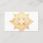 Gold Mandala Lotus Blume Monogram Visitenkarte (Rückseite)