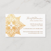 Gold Mandala Lotus Blume Monogram Visitenkarte (Vorderseite)