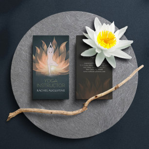 Gold Mandala Lotus Floral und Yoga Meditation Pose Visitenkarte