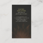 Gold Mandala Lotus Floral und Yoga Meditation Pose Visitenkarte (Rückseite)