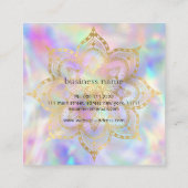 Gold Mandala Lotus Pastel Gradient Yogalehrer Quadratische Visitenkarte (Rückseite)