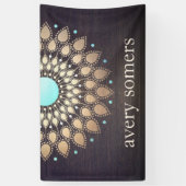 Gold Mandala Lotus Wood Banner (Vertikal)
