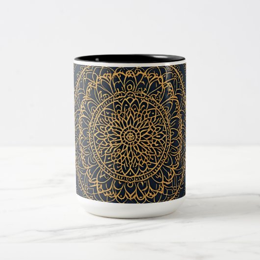 Gold Mandala Midnight Blue Tasse (Mittel)