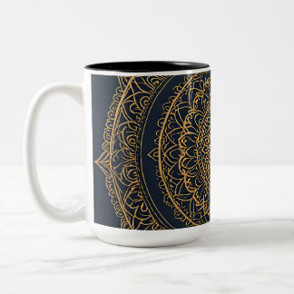 Gold Mandala Midnight Blue Tasse