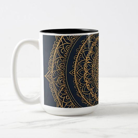 Gold Mandala Midnight Blue Tasse (Links)