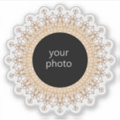 Gold mandala mit Foto, Foto, Gold, glänzend, Aufkleber (Vorderseite)