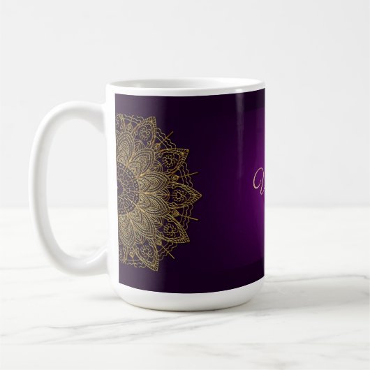 Gold Mandala Mit Monogramm Coffee Tasse (Links)