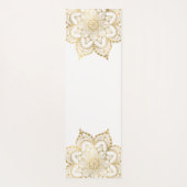 Gold-Mandala-Monogramm-individuelle Name-Glitzer Yogamatte (Rückseite)