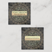 Gold Mandala Muster Quadratische Visitenkarte (Vorne/Hinten)