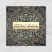 Gold Mandala Muster Quadratische Visitenkarte (Rückseite)