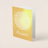 Gold Mandala Namaste Grußkarte Folienkarte (Vorderseite)